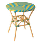 Paris Prix Table à Manger en Rotin  Geo  75cm Jaune & Bleu