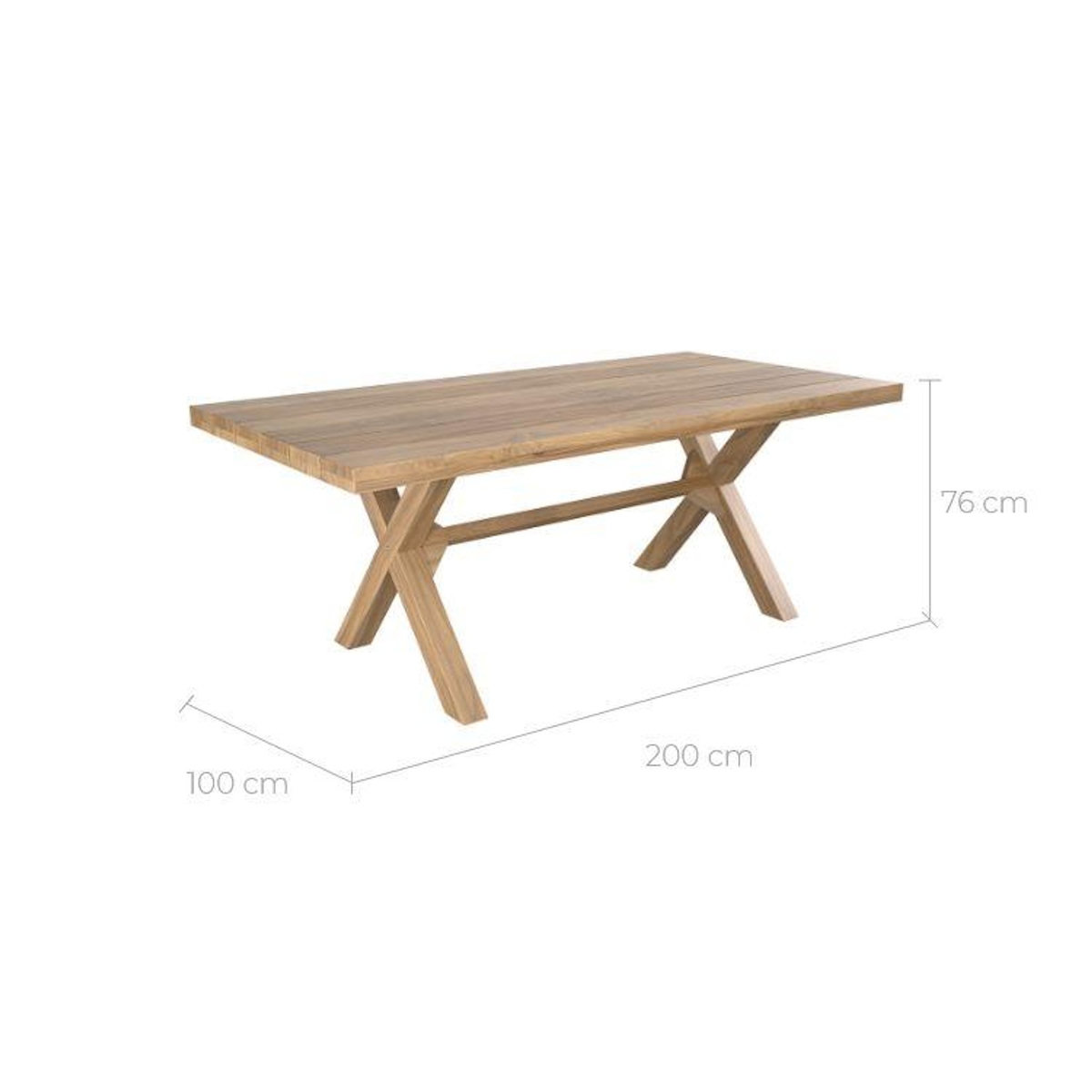 Rendez vous déco Table de jardin en bois de teck massif 8 personnes-Suri