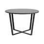 LISA DESIGN Aurora - table à manger ronde - effet marbre noir - 110 cm - noir