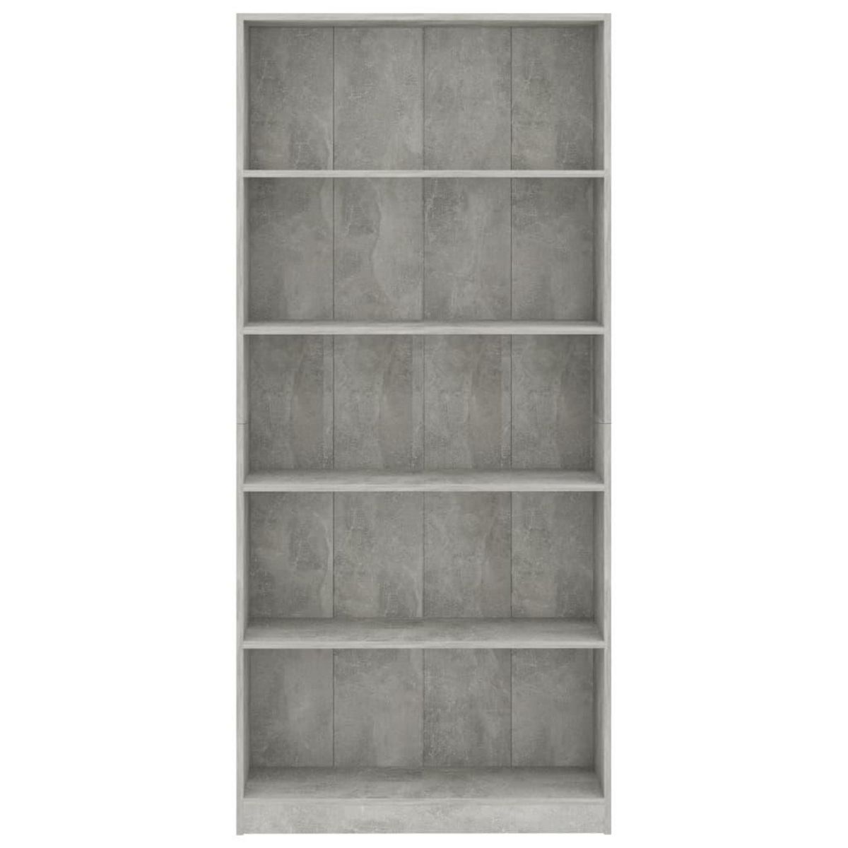 VIDAXL Bibliotheque a 5 niveaux Gris beton 80x24x175cm Bois ingenierie