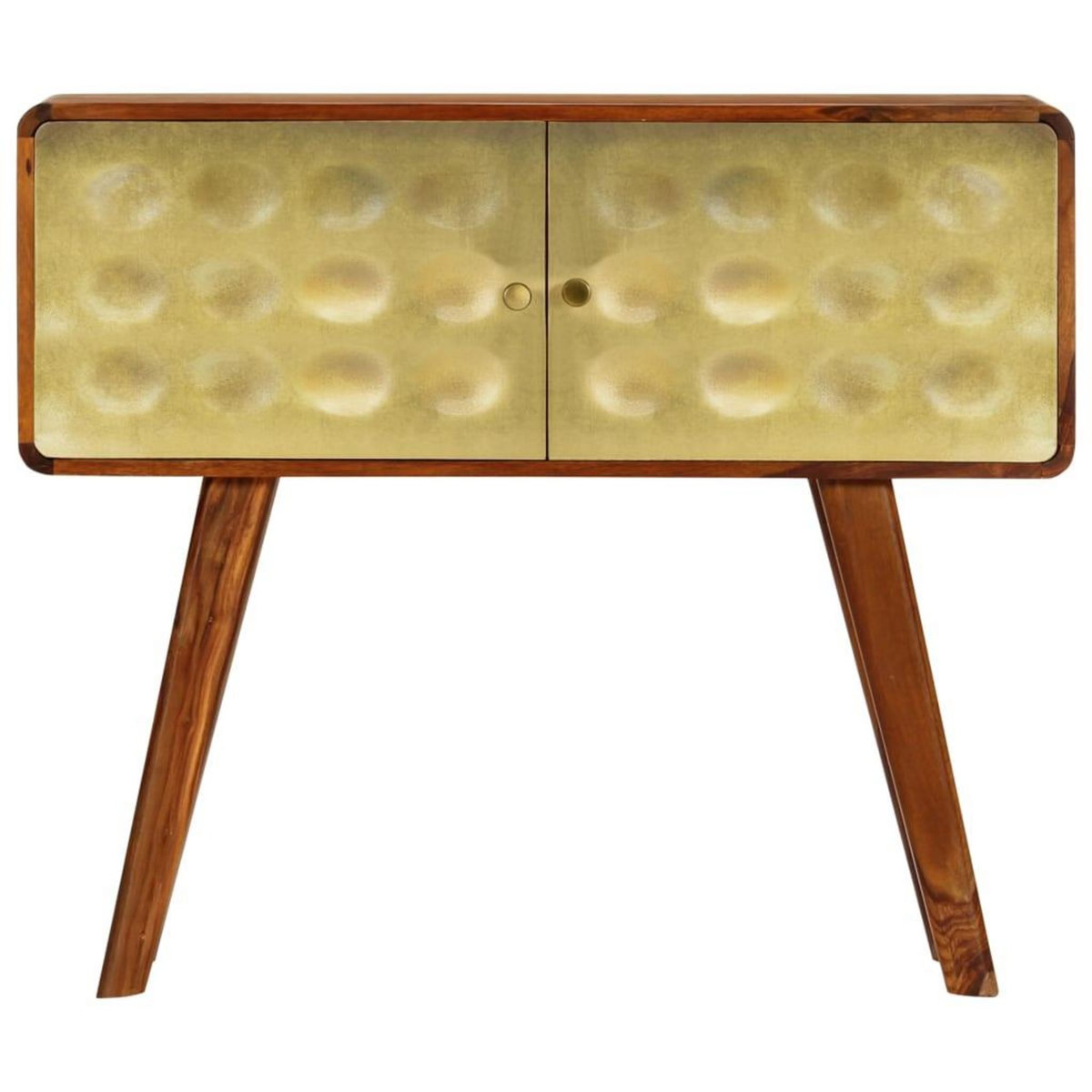 VIDAXL Buffet Bois de Sesham solide Imprime dore 90x30x77 cm