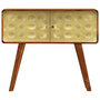Voir la diapositive 2 : VIDAXL Buffet Bois de Sesham solide Imprime dore 90x30x77 cm