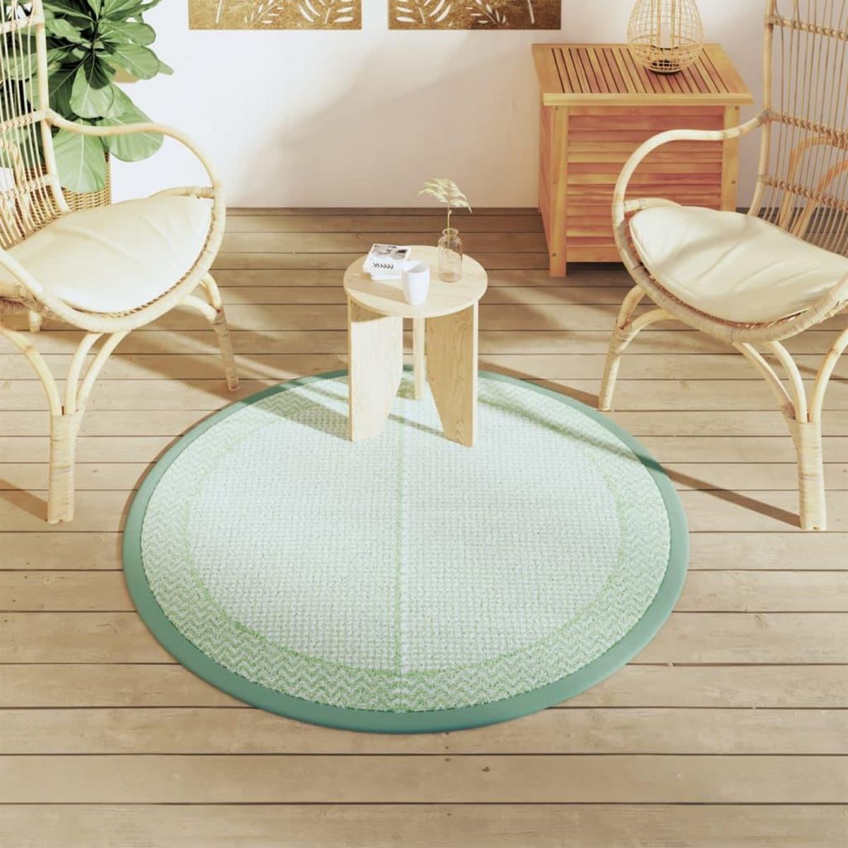 VIDAXL Tapis d'exterieur ARAKIL vert Ø120 cm PP