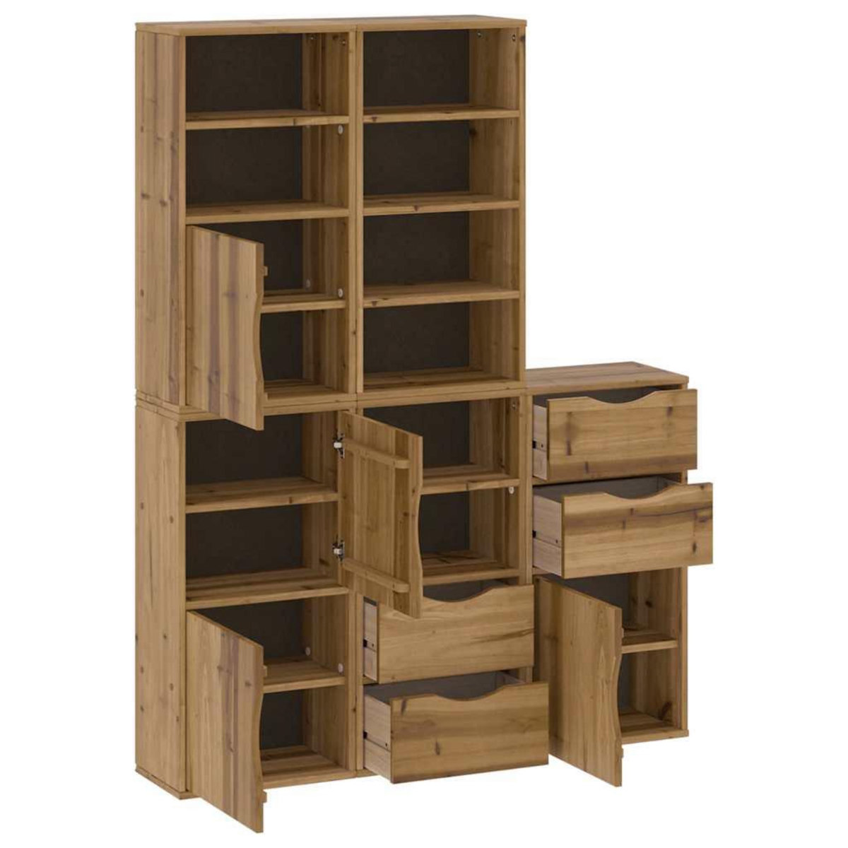 VIDAXL Armoires laterales 5 pcs ODDA 40x24x79 cm bois massif pin