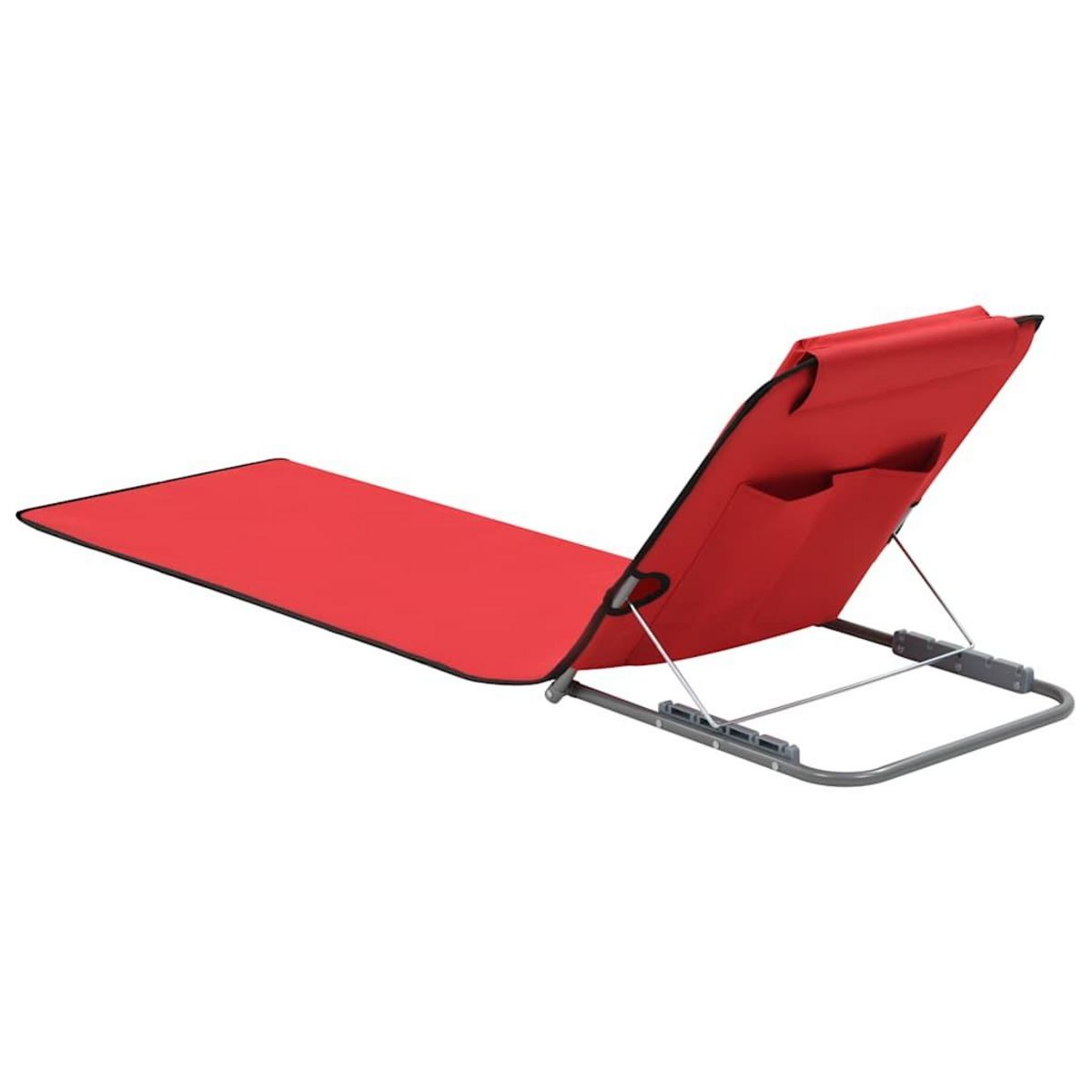 VIDAXL Tapis de plage pliables 2 pcs Acier et tissu Rouge