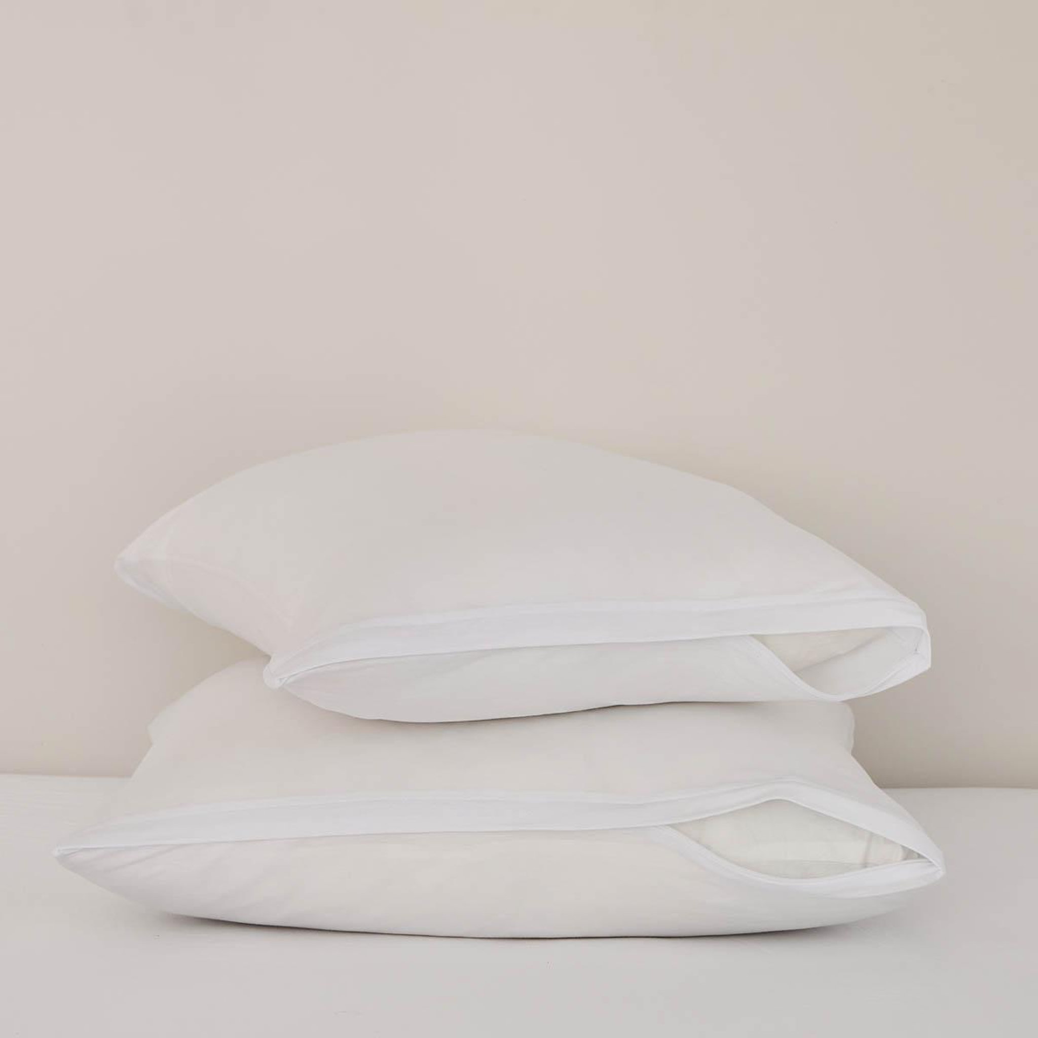 DUNLOPILLO Lot de 2 protège oreillers tencel mesh. Coloris disponibles : Blanc