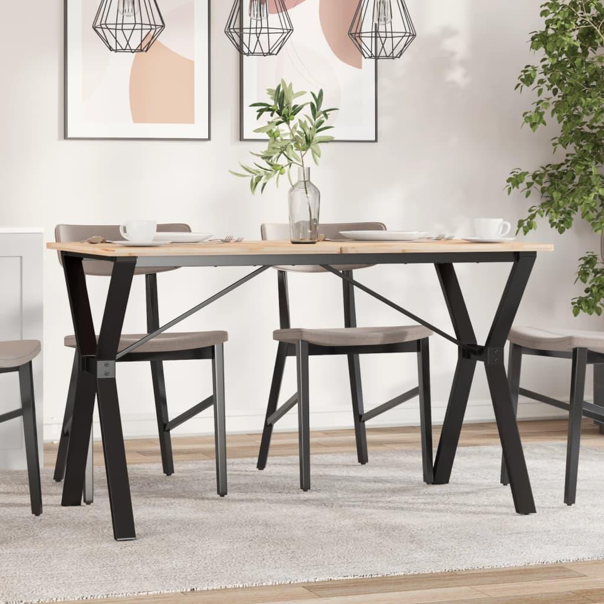 VIDAXL Pieds de table a manger cadre en Y 120x60x73 cm acier