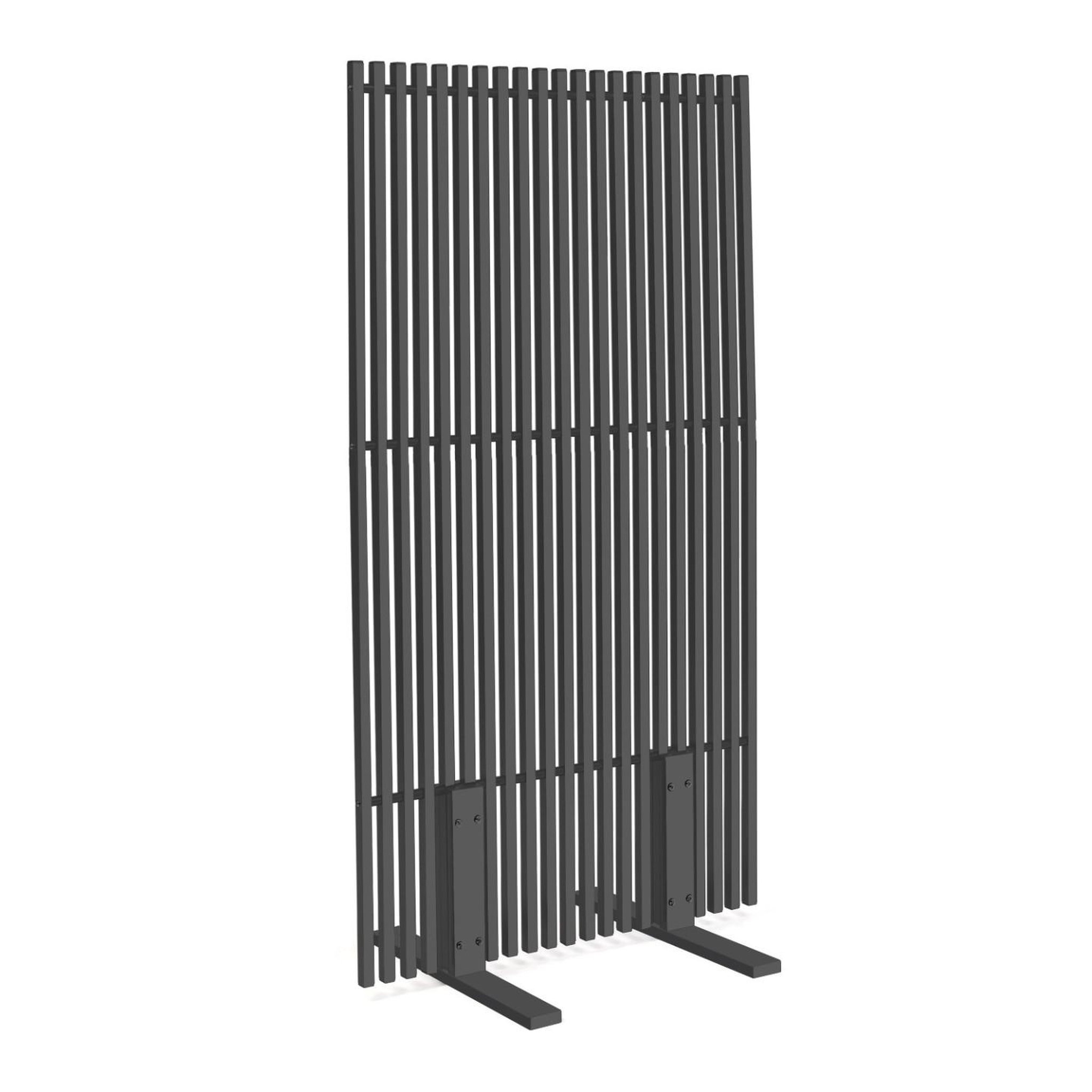 ID MARKET Paravent extérieur ajouré claustra décoratif 80 x 150 cm persiennes verticales métal gris anthracite