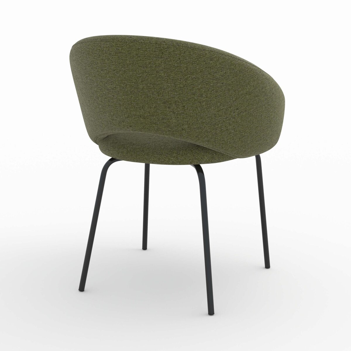 Rendez vous déco Chaise en tissu beige chiné et pieds noirs - Milly