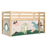 Paris Prix Lit Enfant Surélevé  Pino Dino  90x200cm Naturel