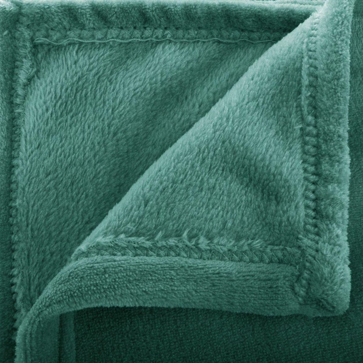 ATMOSPHERA Grand Plaid en flanelle uni - 230x180 - Vert émeraude