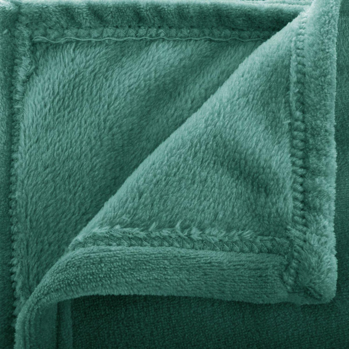 ATMOSPHERA Grand Plaid en flanelle uni - 230x180 - Vert émeraude