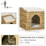 Voir la diapositive 3 : PAWHUT Panier chat lit chat cosy grand confort dim. Ø 37 x 41H cm coussins doux inclus jacinthe d'eau