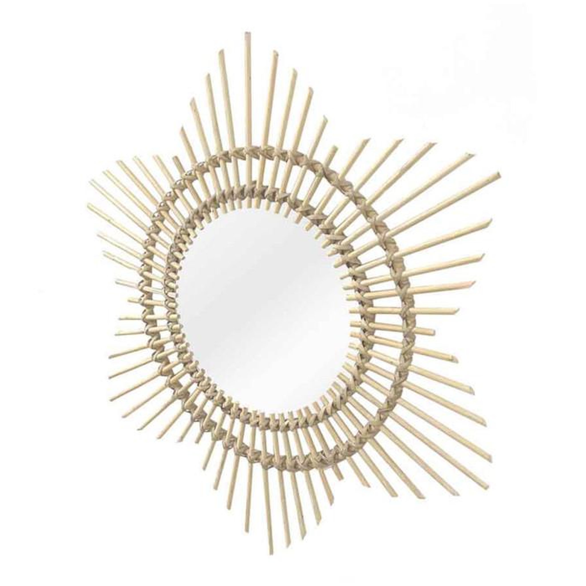Voir la diapositive 3 : Paris Prix Miroir Mural Design en Rotin  Aina  70cm Naturel