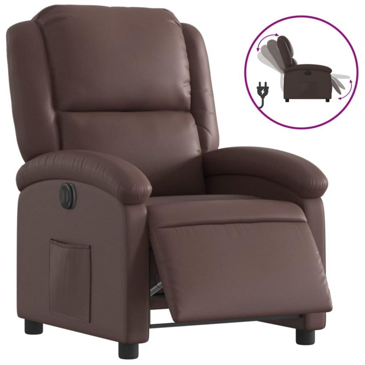 VIDAXL Fauteuil inclinable electrique Marron Similicuir