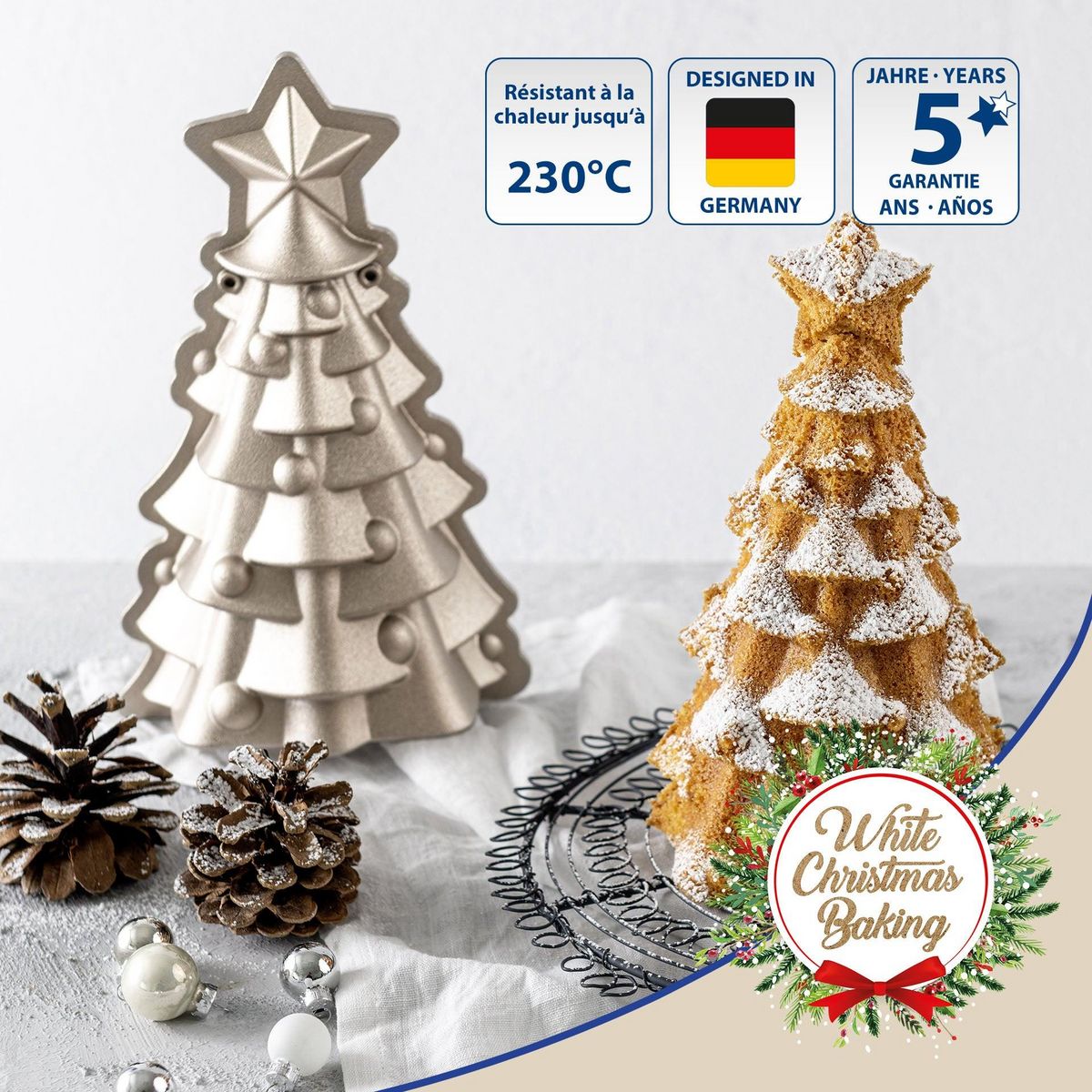 DR.OETKER Moule à gâteaux original en forme de sapin de noël 17 x 7,5 cm Dr.Oetker Christmas