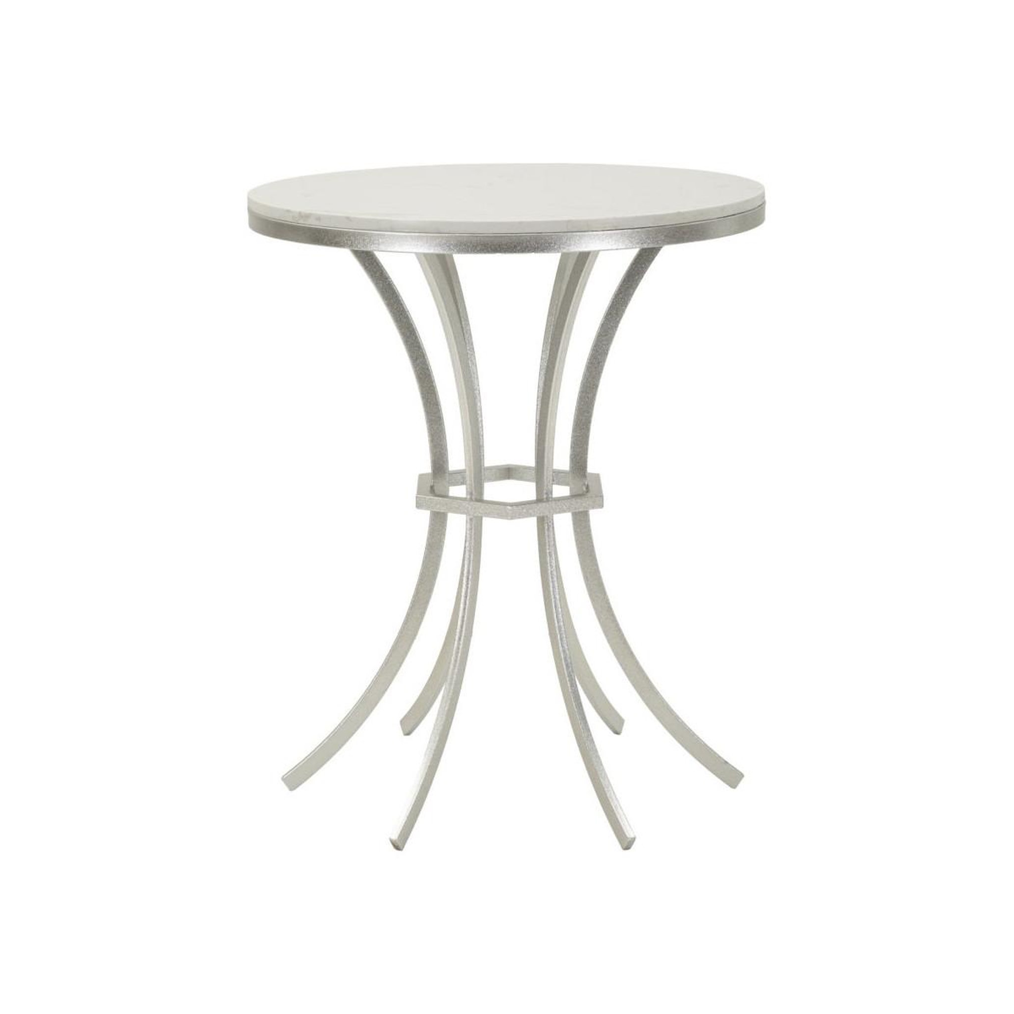 Paris Prix Table d'appoint ronde  istanbul  68cm blanc & argent