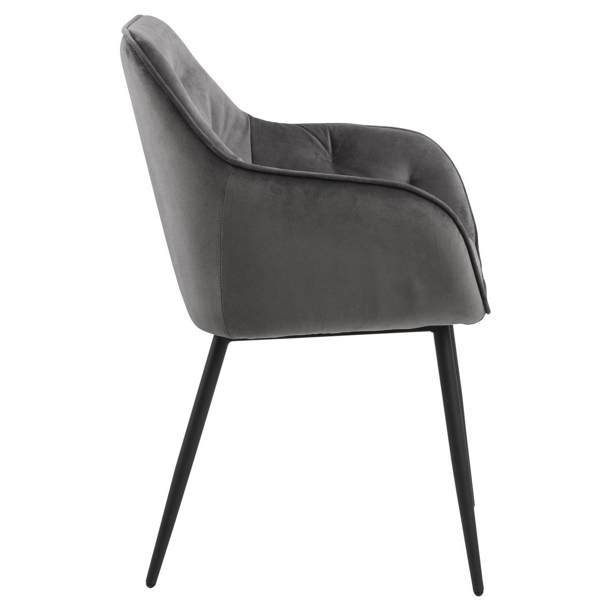 Voir la diapositive 3 : TOILINUX Lot de 2 chaises de salle à manger florie avec accoudoirs effet velours