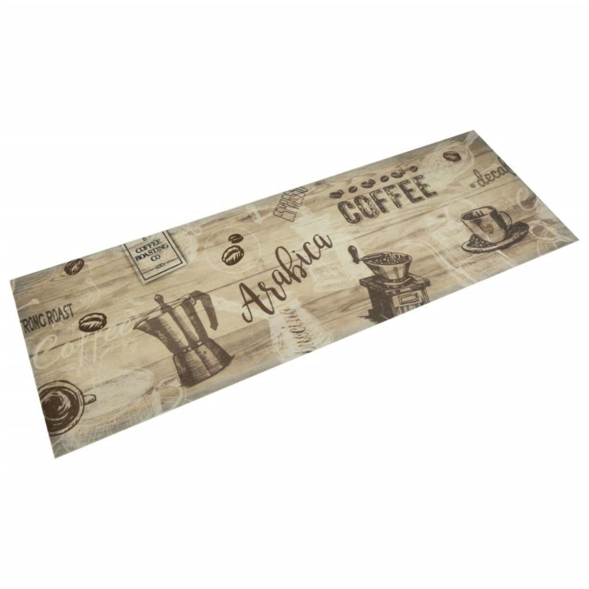 VIDAXL Tapis de cuisine lavable imprime cafe marron 60x180 cm velours