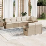 VIDAXL Salon de jardin avec coussins 8 pcs beige resine tressee