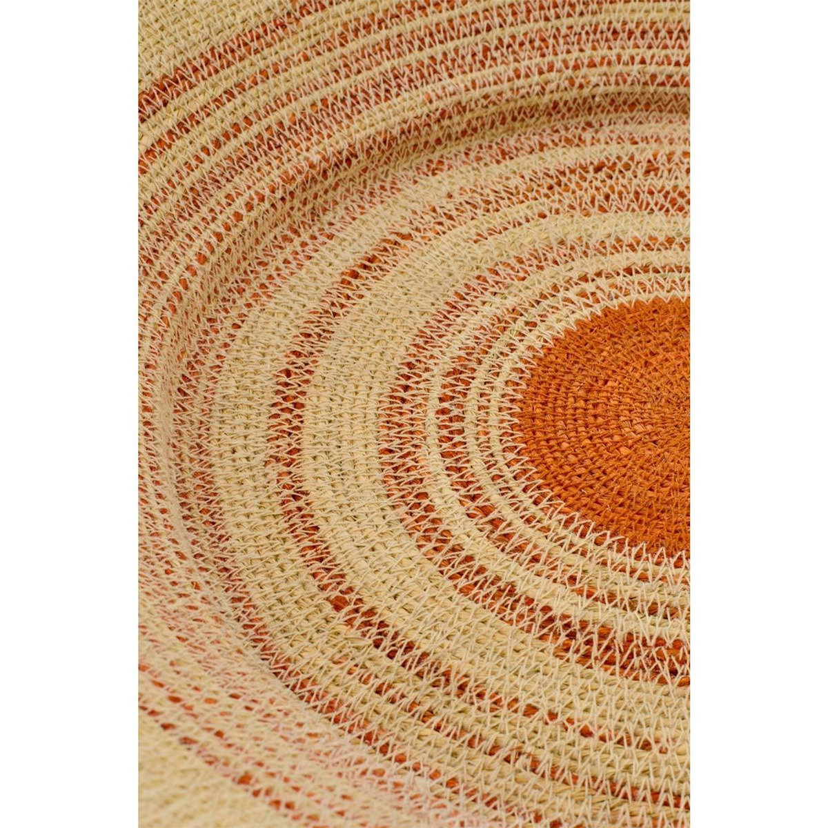 Paris Prix Coupelle Déco en Jonc  Galene  52cm Naturel & Orange