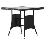 VIDAXL Table de jardin Noir 80x80x74 cm Résine tressée