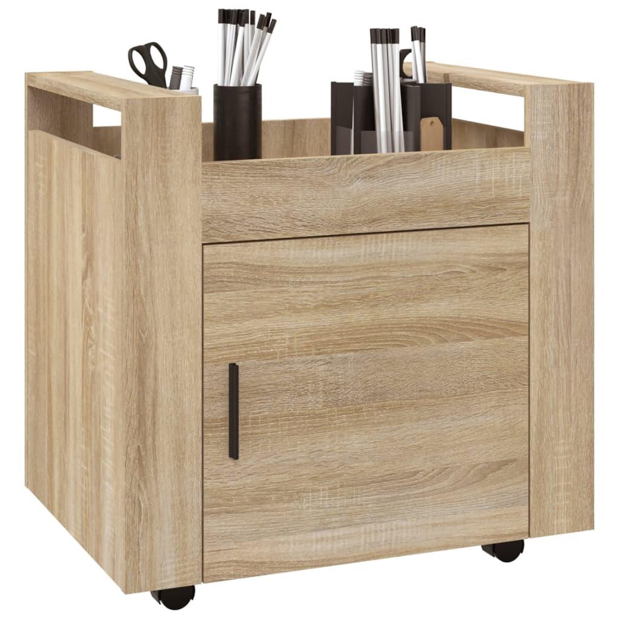 Voir la diapositive 4 : VIDAXL Chariot de bureau Chene sonoma 60x45x60 cm Bois d'ingenierie