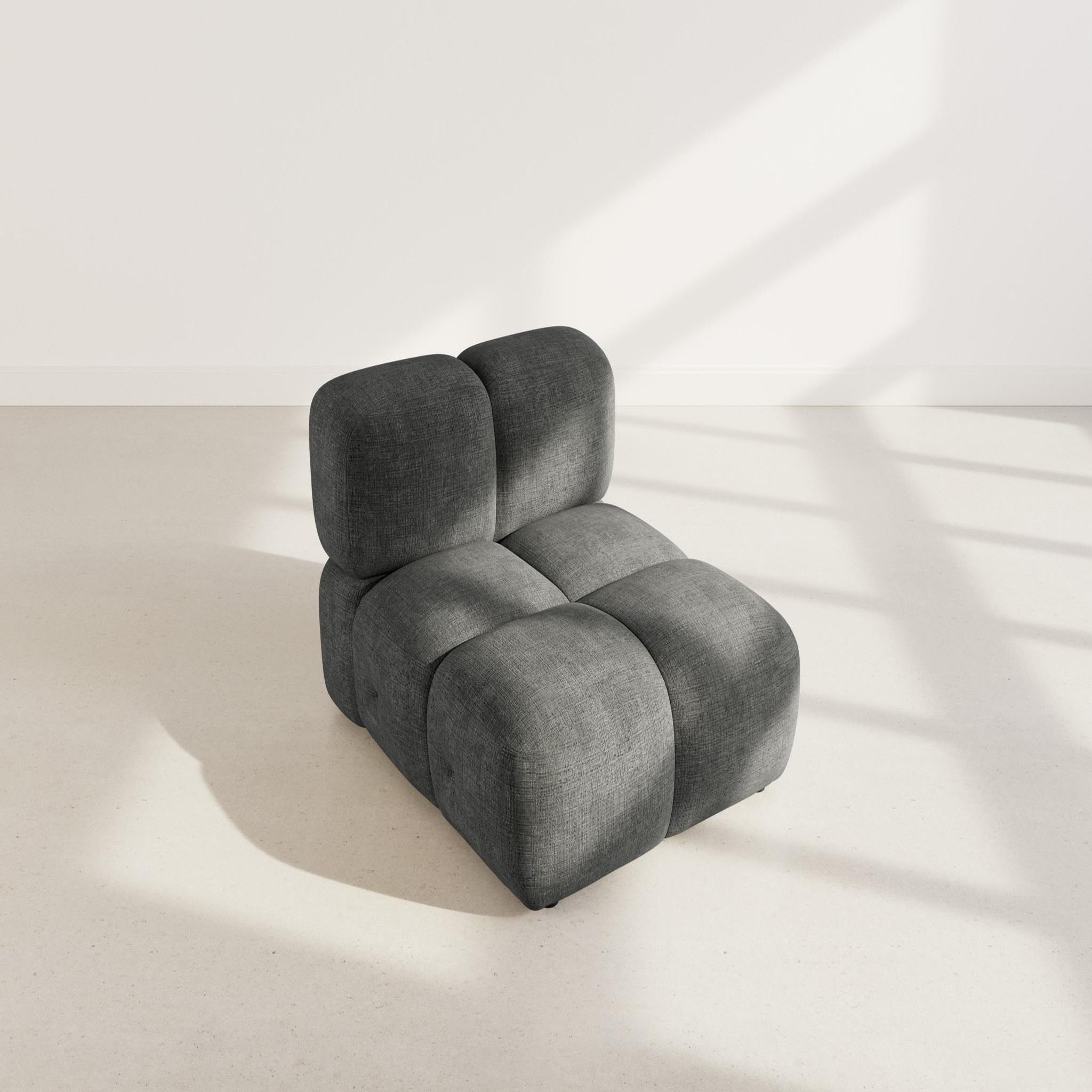 Voir la diapositive 3 : LISA DESIGN Grace - module d'assise en velours texturé