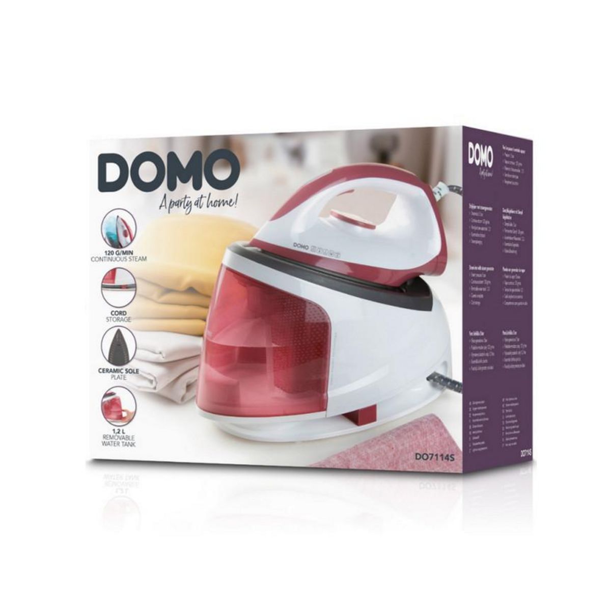 Domo Centrale vapeur 5 bars 120g/min autonomie illimitée - do7114s