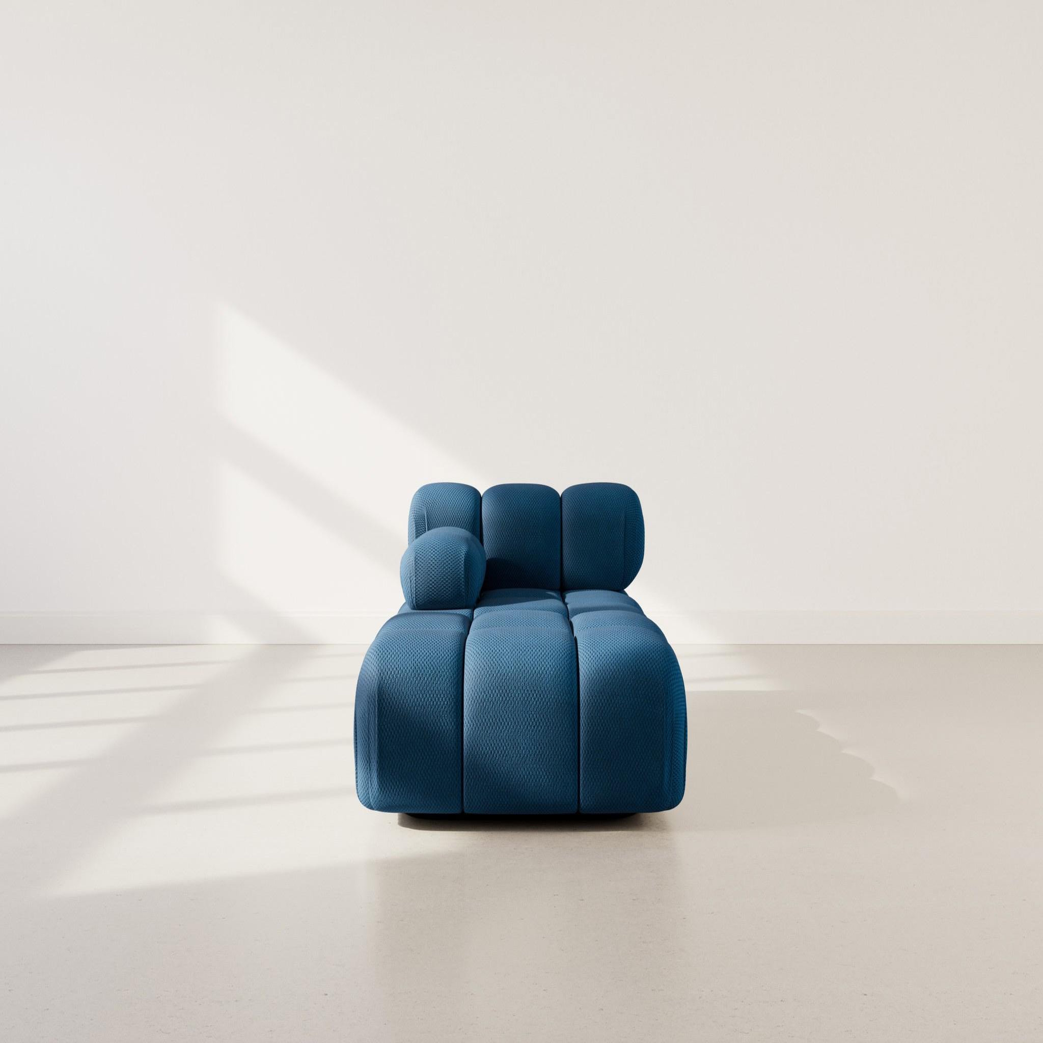 Voir la diapositive 2 : LISA DESIGN Ruby - module d'assise méridienne gauche en velours texturé
