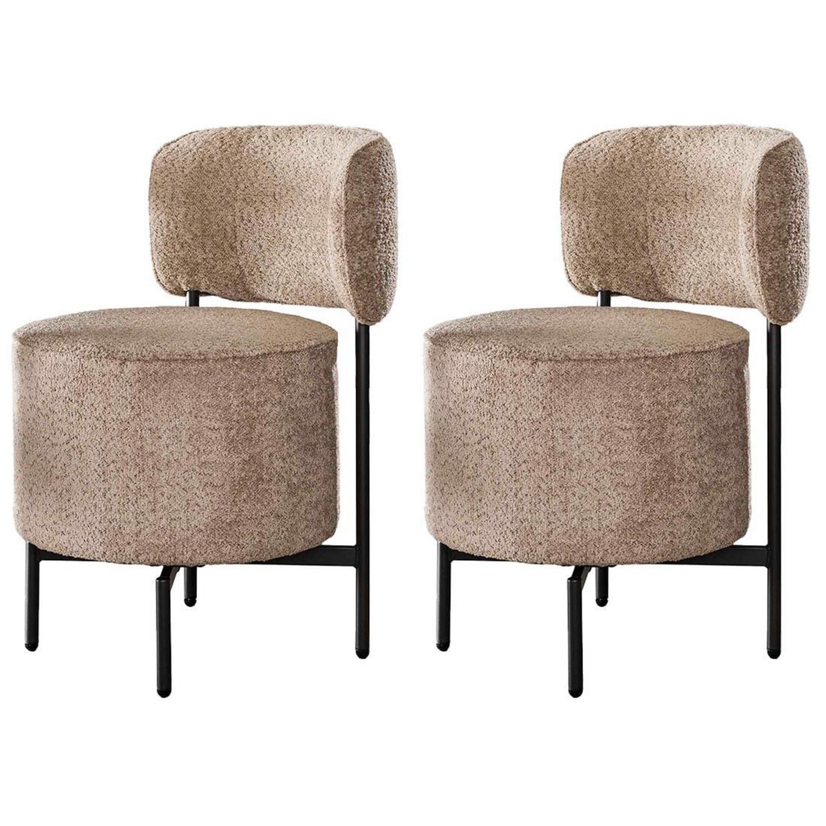 LISA DESIGN Tissia - lot de 2 chaises pivotantes - en tissu bouclette