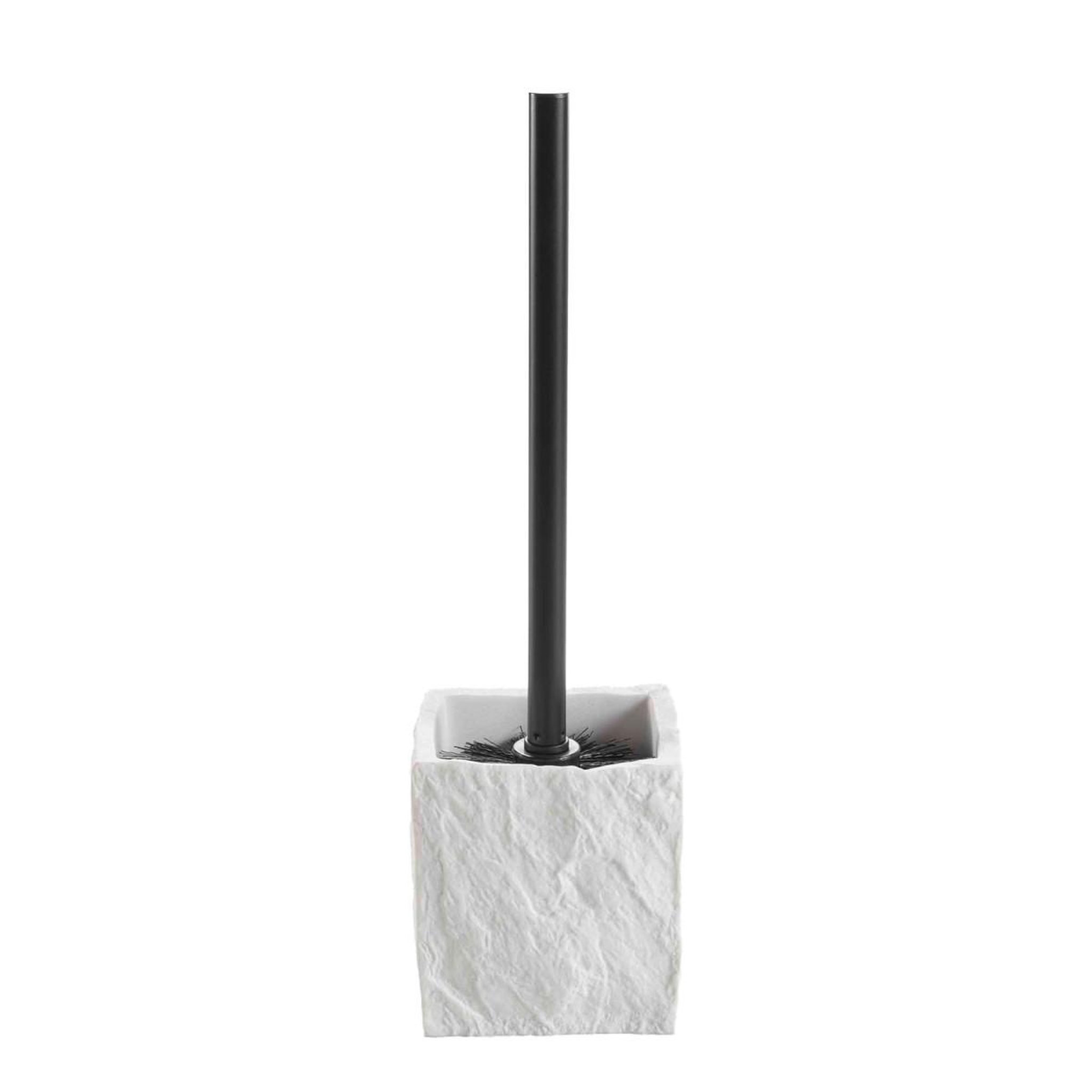 Douceur d'Intérieur Brosse wc effet minéral  stony  36cm blanc