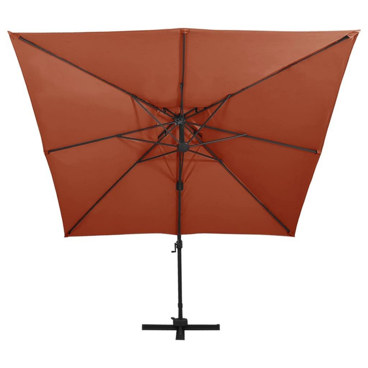 VIDAXL Parasol de jardin en porte-a-faux avec double toit terre cuite