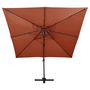 Voir la diapositive 2 : VIDAXL Parasol de jardin en porte-a-faux avec double toit terre cuite