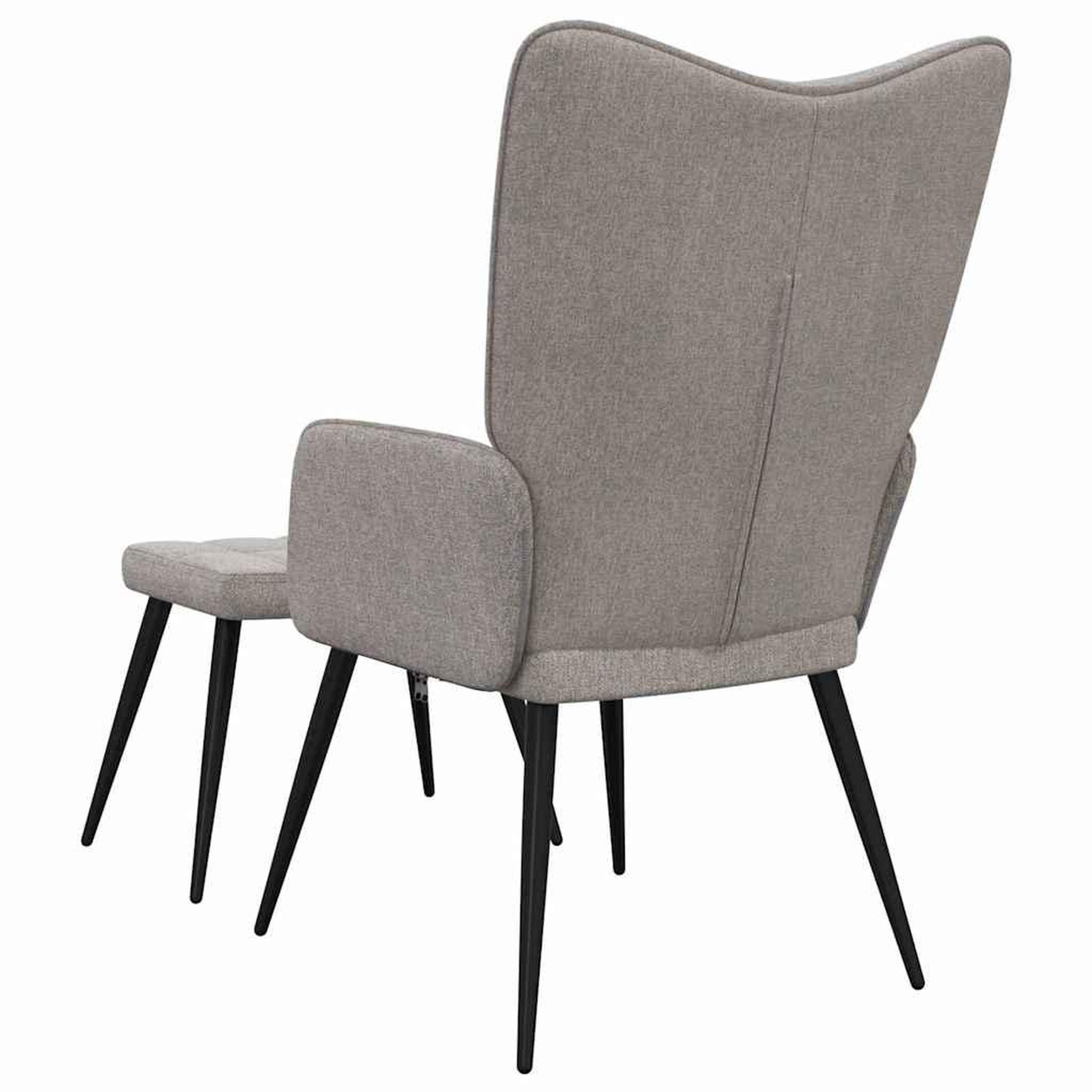 Voir la diapositive 5 : VIDAXL Chaise de relaxation avec tabouret Taupe Tissu