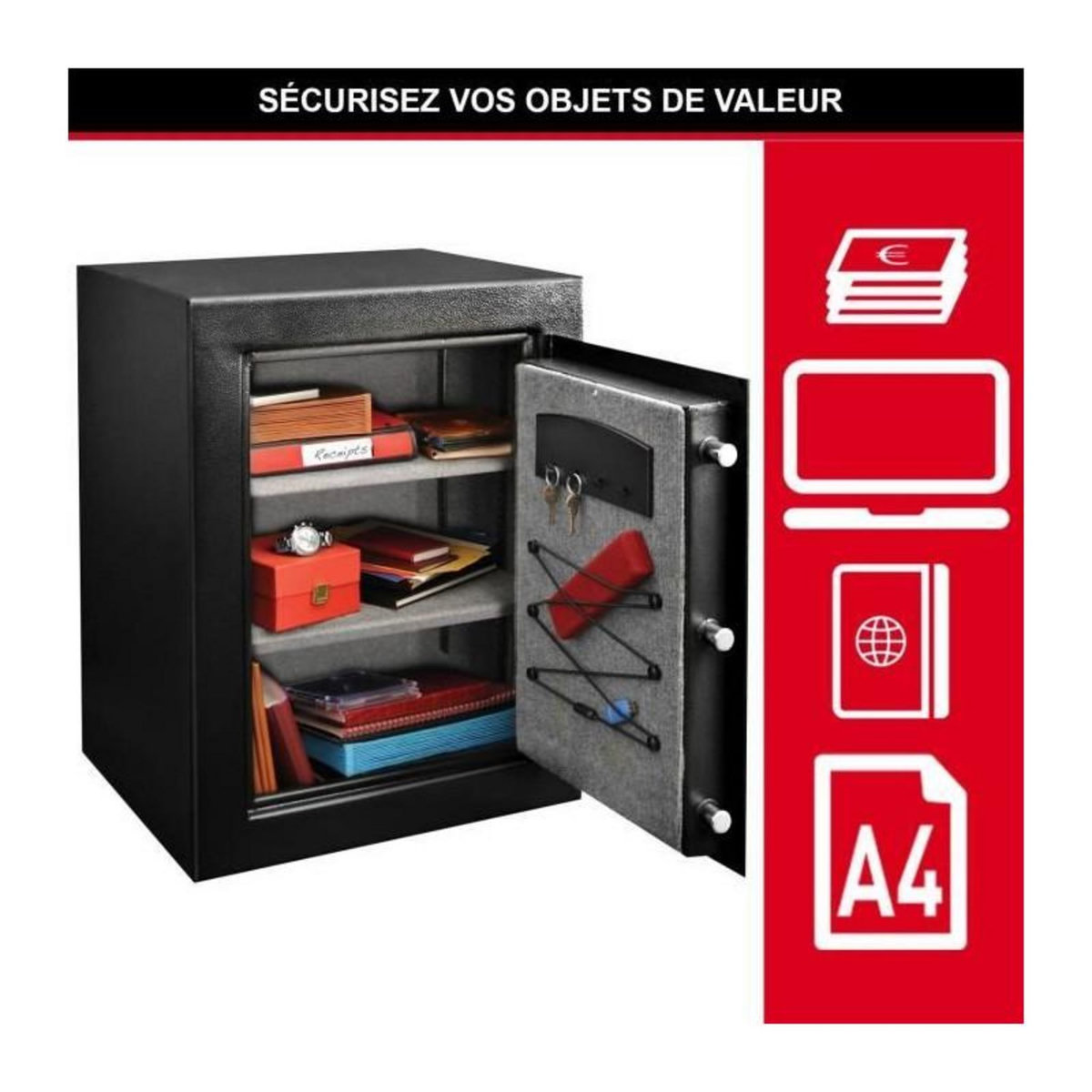Master lock Coffre-Fort Haute Sécurité [Combinaison Électronique] [XL 119 Litres] - T8-331ML