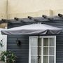 Voir la diapositive 5 : OUTSUNNY Demi parasol - parasol de balcon 5 entretoises métal dim. 2,3L x 1,3l x 2,49H m polyester haute densité gris