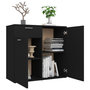 Voir la diapositive 4 : VIDAXL Buffet noir 80x36x75 cm bois d'ingenierie