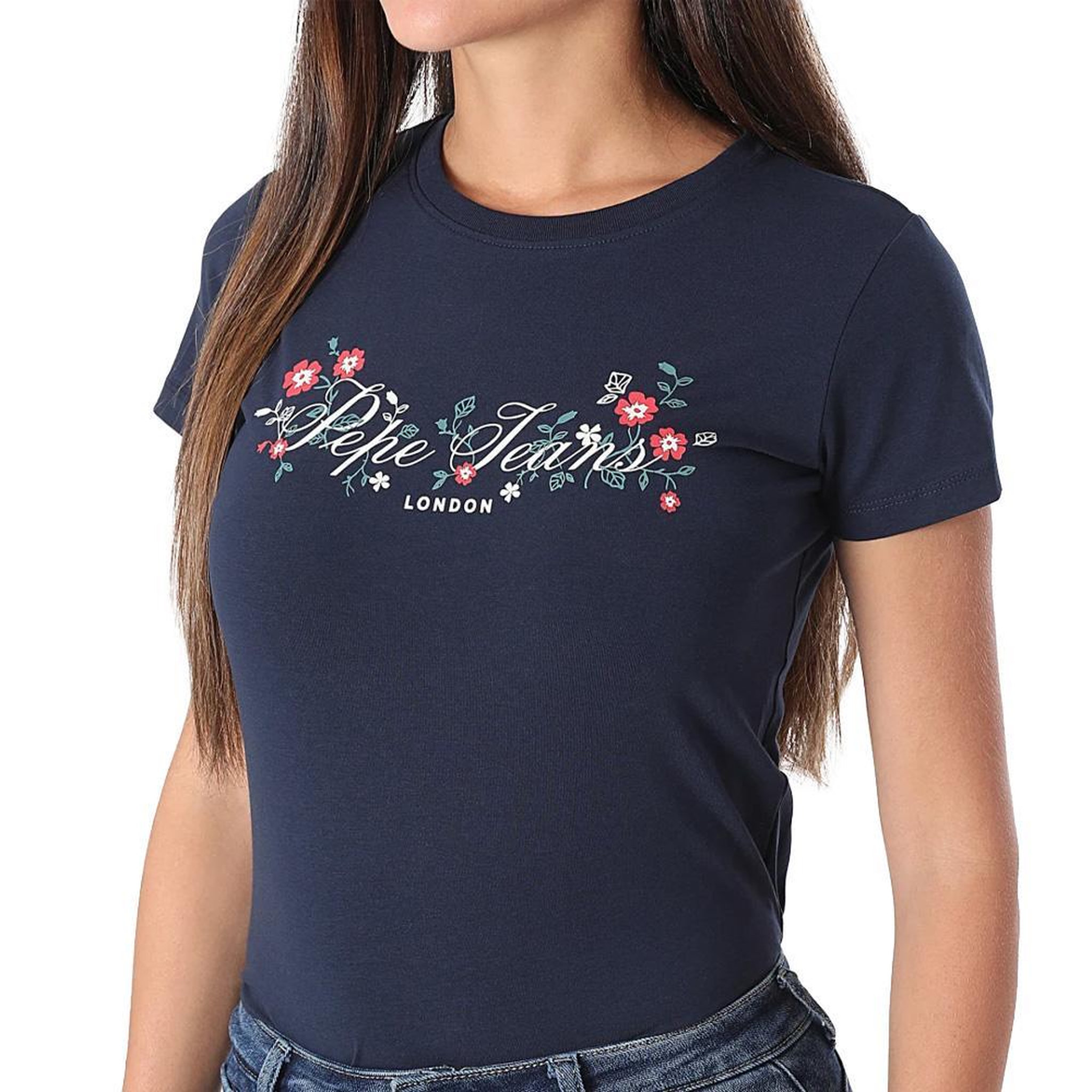 Pepe Jeans T-Shirt Marine Femme Pepe jeans Pjl L Nd T. Coloris disponibles : Bleu