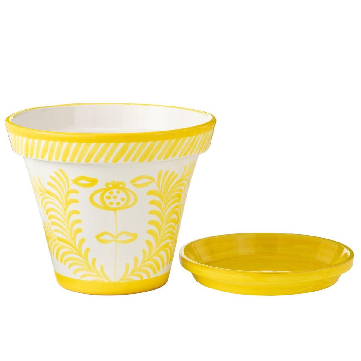 Paris Prix Pot Avec Soucoupe en Céramique  Granada  50cm Jaune