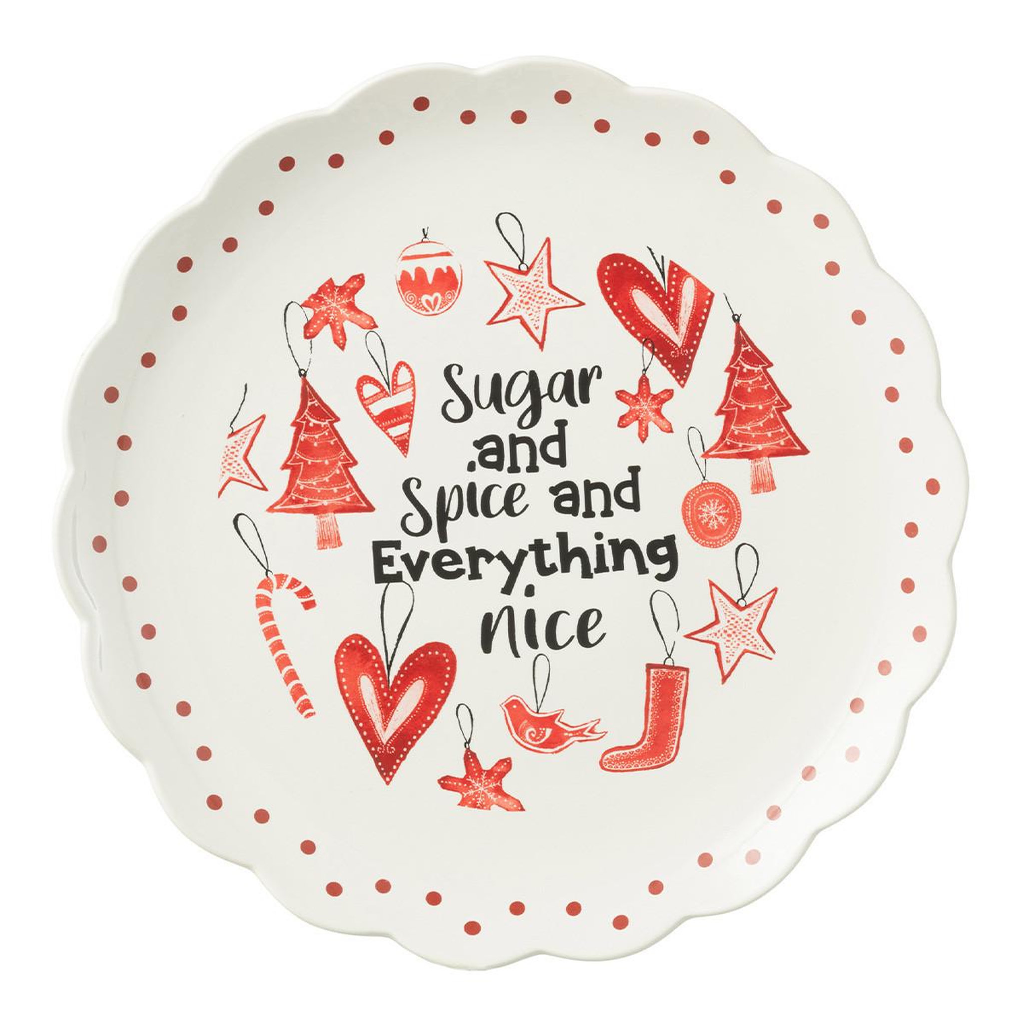 J-LINE Assiette de présentation de noël  bakery  39cm rouge