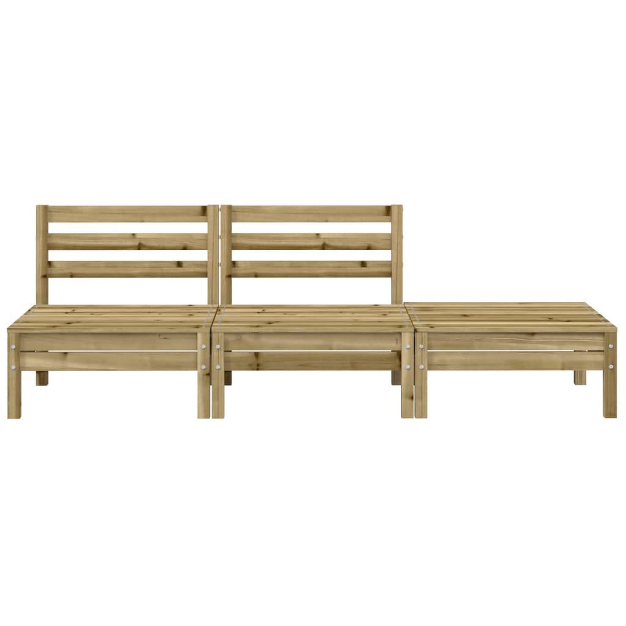 Voir la diapositive 4 : VIDAXL Canape de jardin 3 places bois de pin impregne