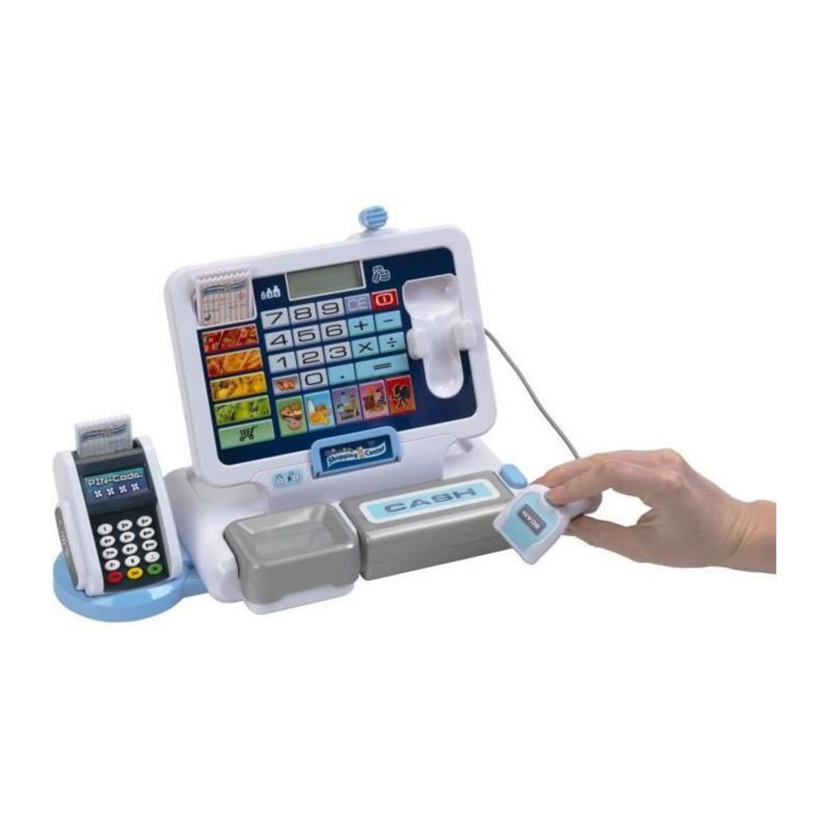 Klein Jouet de caisse enregistreuse - KLEIN - Caisse enregistreuse électronique avec tablette amovible - Diverses fonctions