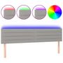 Voir la diapositive 2 : VIDAXL Tete de lit a LED Gris clair 160x5x78/88 cm Tissu
