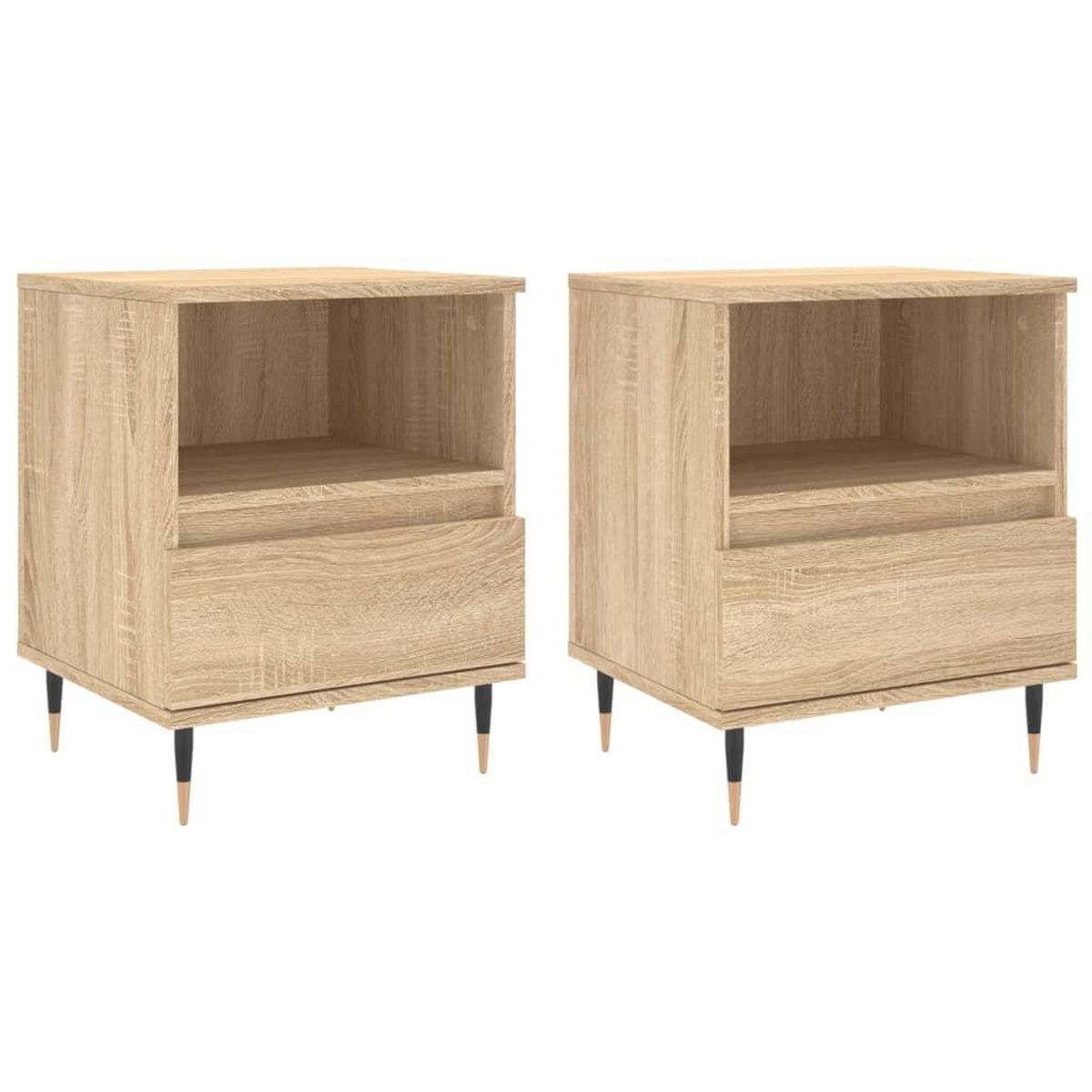 VIDAXL Tables de chevet 2 pcs chene sonoma 40x35x50 cm bois ingenierie