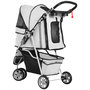 Voir la diapositive 6 : PAWHUT Poussette buggy pliable animaux chariot pliant chien chat porte-gobelet panier de rangement inclus roues avec frein tissu 600D Oxford métal gris