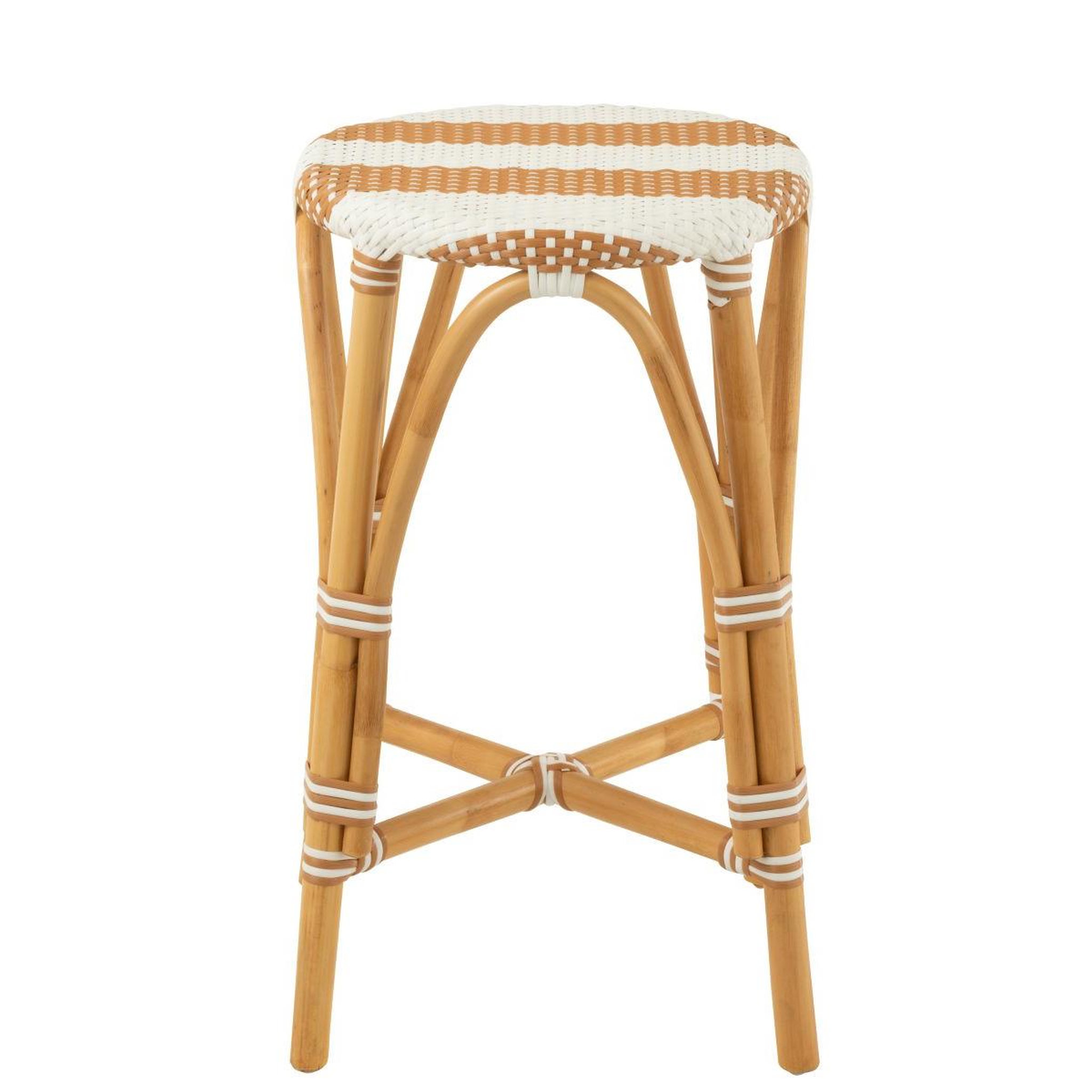 Voir la diapositive 2 : J-LINE Tabouret de bar en rotin  danial  65cm blanc