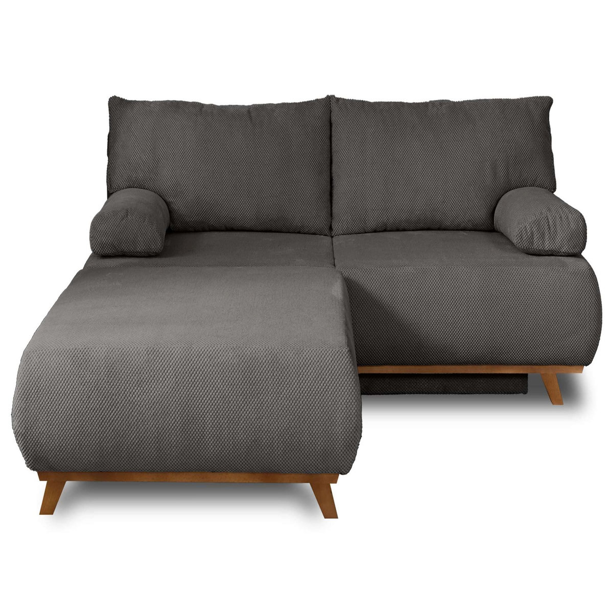 BEST MOBILIER Cristal - canapé 3 places - convertible avec coffre et grand pouf - en velours texturé