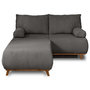 Voir la diapositive 1 : BEST MOBILIER Cristal - canapé 3 places - convertible avec coffre et grand pouf - en velours texturé