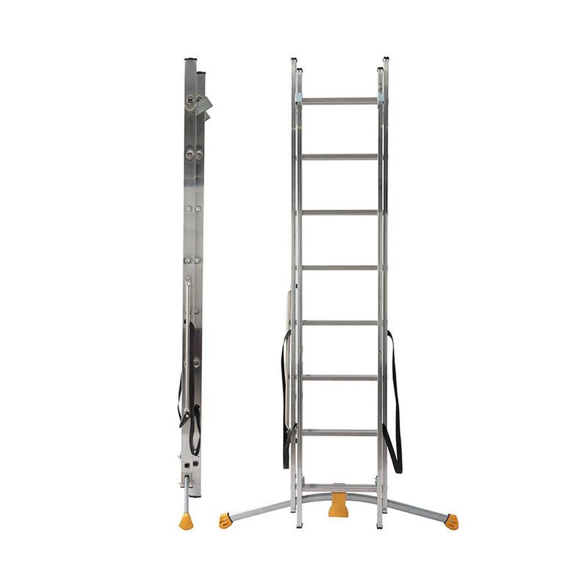 Voir la diapositive 5 : HAILO Echelle transformable 2 plans 2x8 échelons 3,5m/4,4m en aluminium Hailo HobbyLot